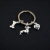 Wholesale Alloy Dachshund Heart Bone Keychain Stylish Dog Keychain for Car Keys or Bag Charm Boutique Resale