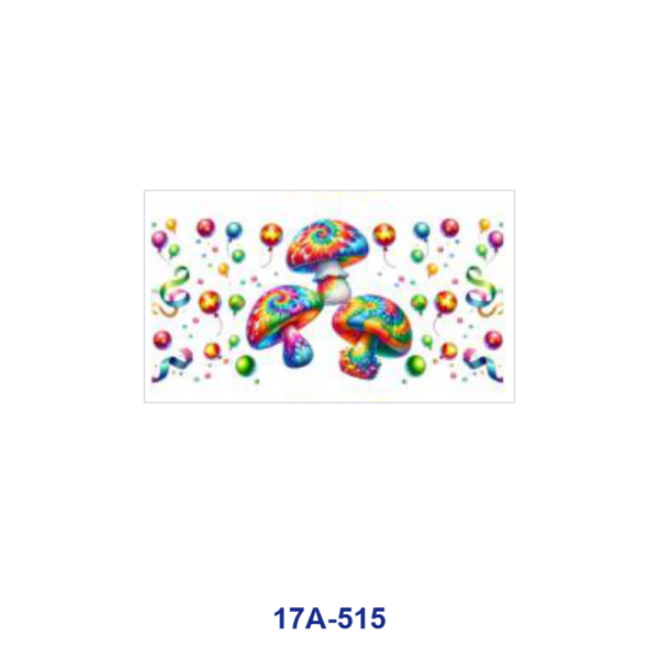 oly-1aa634f66ddff8e86d93e020dded8061 Wholesale 5pcs Tie Dye Psychedelic Mushroom Balloon Clover Lightning Star Heart Mixed Decor Prints 16oz Cup UV DTF Wraps