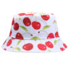oly-1addc7c6a408f9875ae89d2d40eb4033 Wholesale Chic Cherry Print Fisherman Hat Flat Top Curling Brim Cotton Polyester Summer Hat Resale