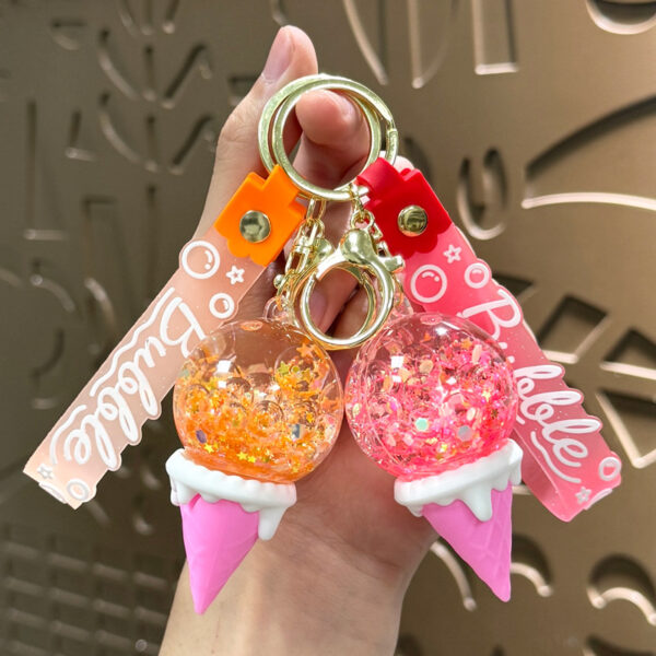 Wholesale Acrylic Glow in the Dark Ice Cream Keychain Bag Charm Car Accessory Gift