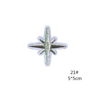 21# Silver Star cloth stickers