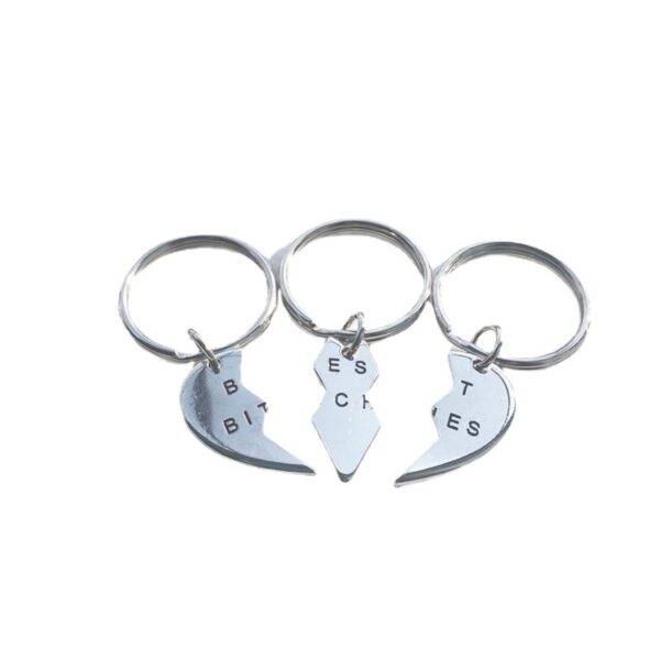 Wholesale Silver Alloy Broken Heart Pendant Keychain Set Couple Gift, Everyday Accessory