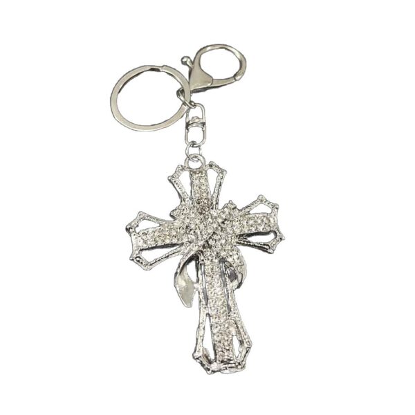 oly-1b09c2890075bb7df84471a25fb964c6 Wholesale Ins Style Rhinestone Cross Pendant Keychain Car Key Decorative Accessory