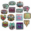 Wholesale Trendy Western Style Embroidered Patch Set with Checkerboard Flame Pattern for DIY Clothing Accessories