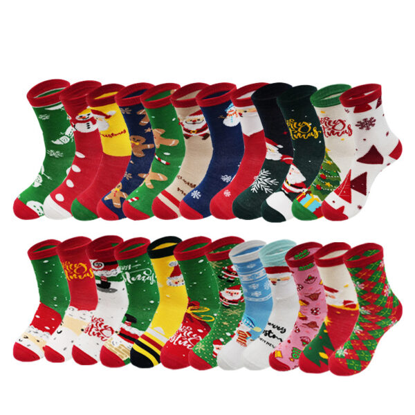Wholesale Christmas Mid Calf Socks Cartoon Pattern Moisture Wicking Polyester Cotton Unisex Holiday Gift Party Fashion Accessory