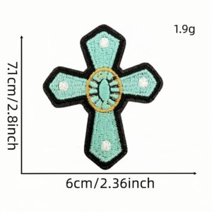 Turquoise denim patch 4#