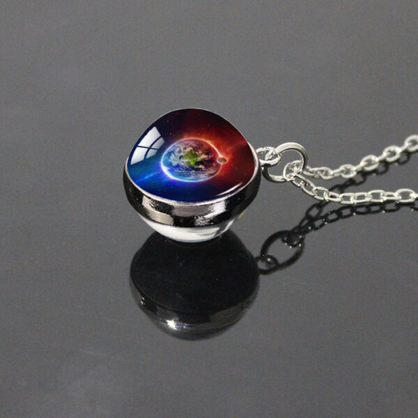 Wholesale Trendy Glass Pendant Necklace with Starry Sky Pattern Jewelry Accessory for Gift Boutique Resale