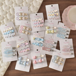 oly-1b9773cd85a32f90629401d94c98329b Wholesale Spring Floral Metal Hair Clip Set Polka Dot Heart Design Cute Side Clips Everyday Hair Accessory Boutique Resale
