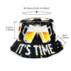 Wholesale Stylish Bucket Hat with Beer Letter Print Sun Protection Fashion Hat for Resale
