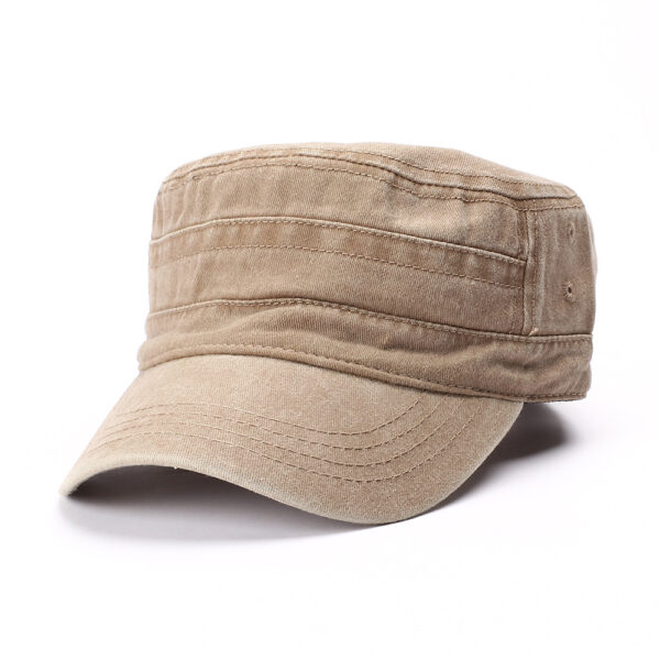 oly-1bdac973e2e4ac83d780f0a6129799a6 Wholesale Washed Flat Top Military Cap Trendy Men's Hat for Everyday Wear