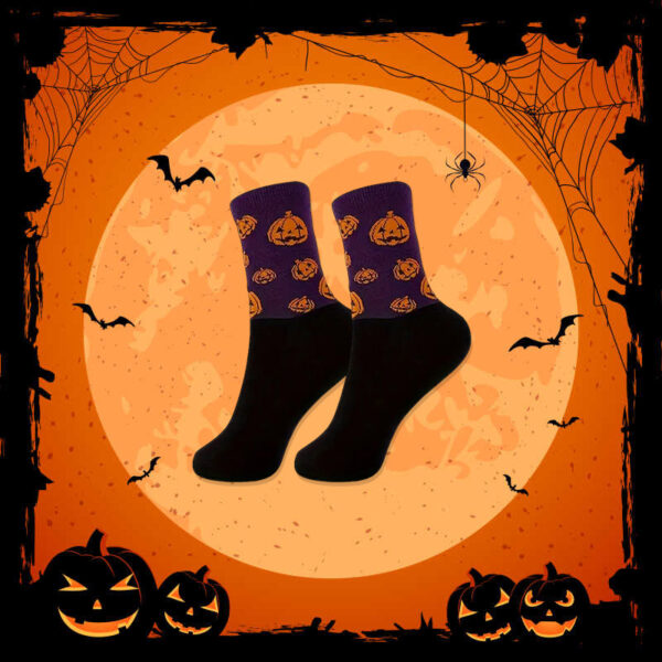 Wholesale Halloween Cartoon Print Socks Unisex Polyester Middle Tube Sweat Absorbing Winter Casual