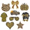 oly-1be6d0e6a34674fa37e00cf6c54b9b11 Wholesale Autumn Pumpkin Leopard Print Embroidered Patches - Polyester Thread Set of 9 for DIY Crafts and Clothing Decoration