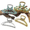 oly-1bf502f8569a6731627067f6d1067afa Wholesale Retro Turquoise Oval Hair Claw Clip Fashion Accessory for Women Boutique Resale