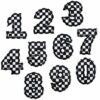 oly-1bf7e41bf9c490f3b9ad5aa0ce2dc762 Wholesale 36pcs Checkerboard Number Letter Iron-on Patches for DIY Clothing Bag Decorative Accent