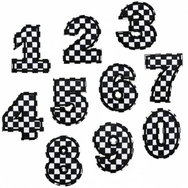oly-1bf7e41bf9c490f3b9ad5aa0ce2dc762 Wholesale 36pcs Checkerboard Number Letter Iron-on Patches for DIY Clothing Bag Decorative Accent