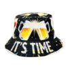 Wholesale Stylish Bucket Hat with Beer Letter Print Sun Protection Fashion Hat for Resale
