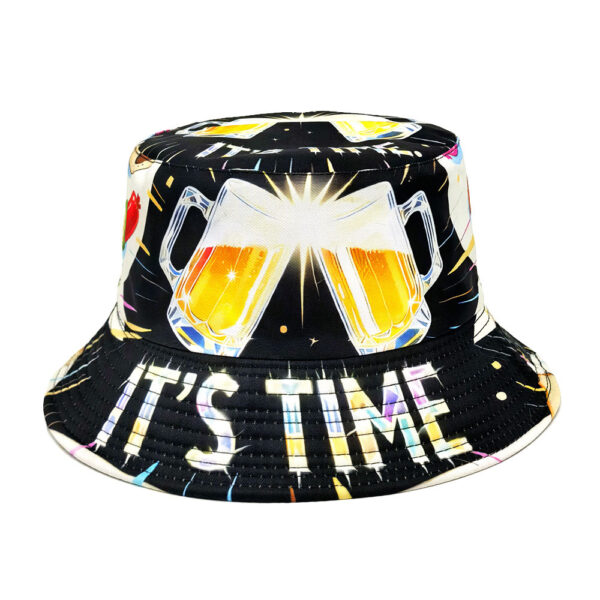 Wholesale Stylish Bucket Hat with Beer Letter Print Sun Protection Fashion Hat for Resale