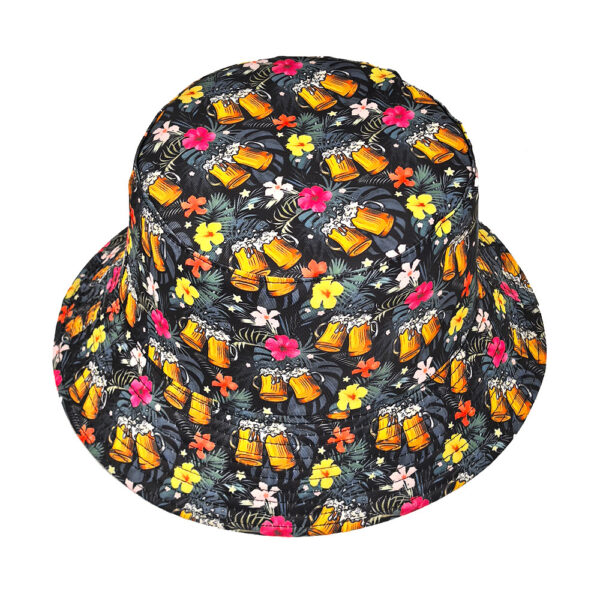 Wholesale Flower Beer Print Bucket Hat for Men Women Trendy Sun Protection Hat