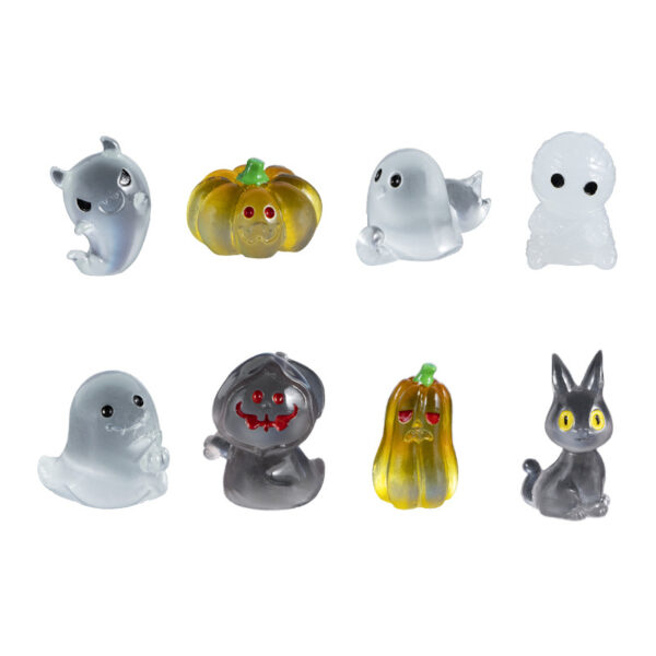 Wholesale Halloween Luminous Resin Pumpkin Ghost Ornament – Chic DIY Desktop Decor, Gift Ready