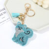 Wholesale Korean Velvet Alloy Rhinestone Cute Cartoon Shiba Inu Dog Tassel Keychain Gift Car Key Accessory