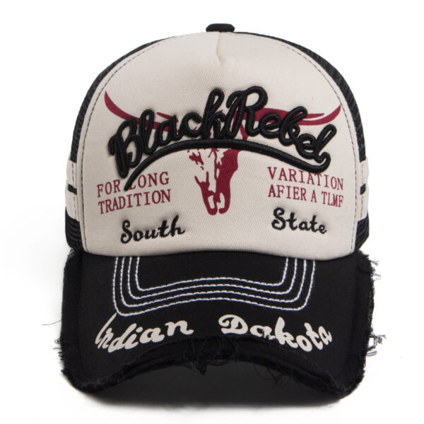 Wholesale Distressed Embroidery Trucker Hat Men Summer Baseball Cap Vintage Mesh Cap Fashion Accessory