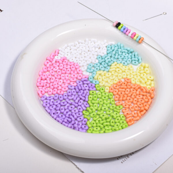 oly-1c477cff8cc261386c860927889800ec Wholesale Acrylic Macaron Peanut Beads DIY Phone Strap Bag Charm Accessory Red Electroplated Light Luxury Style for Resale