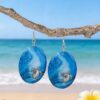 Wholesale Acrylic 2D Drop Earrings Ocean Turtle Starfish Design Jewelry Accessory