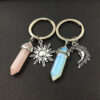 Wholesale 2 Pcs European Style Sun and Moon Alloy Keychain Decorative Key Ring for Bag Charm
