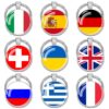 Wholesale European National Flag Metal Keychain Decorative Accessory Gift