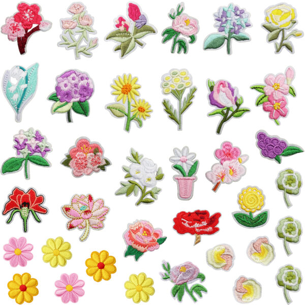 oly-1c5f691a76e794f0972d9e1633d1f0bb Wholesale Peony Flower Embroidered Iron-on Patch Clothing Decorative Accessory Boutique Resale Gift