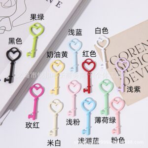 Love key pendant, 20*51mm / Random color/1 piece