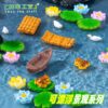 Wholesale Cartoon Floating Bamboo Raft Leaves Resin Miniature Aquarium Decoration DIY Home Decor Gift