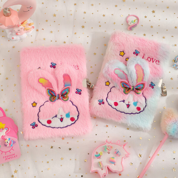 oly-1c83f13a33b5ec8c259a9eb9b0113464 Wholesale Boutique Plush Cartoon Rabbit Embroidered Notebook Trendy Diary for School Office