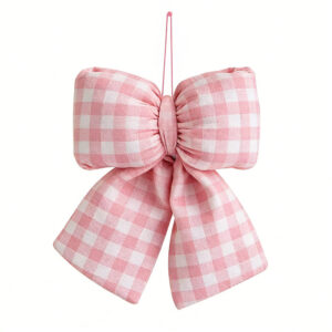 Pink plaid / 12.5*14cm