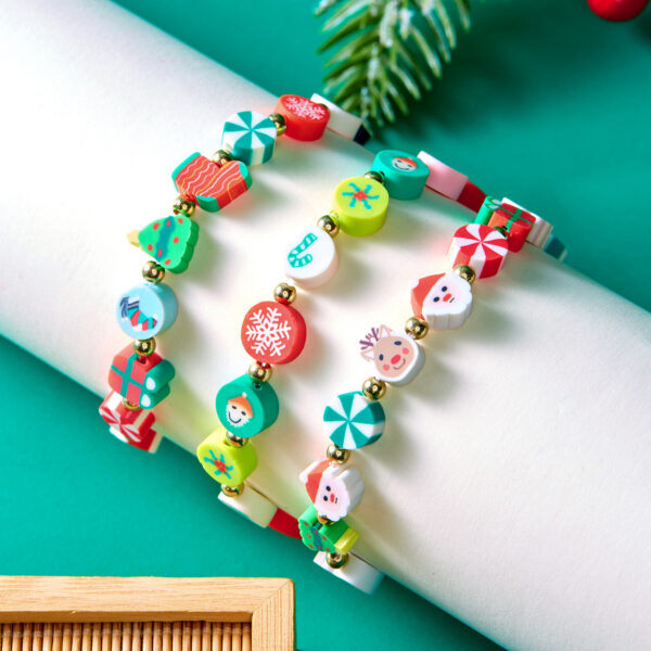 oly-1c89c76da9225b478d6f203024033953 Wholesale Christmas Polymer Clay Bracelet Handmade Colorful Beaded Jewelry for Women Travel Commemoration Gift Fashion Accessory