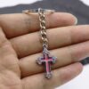 Wholesale Metal Cross Pendant Keychain - Light Luxury Decorative Keyring Accessory