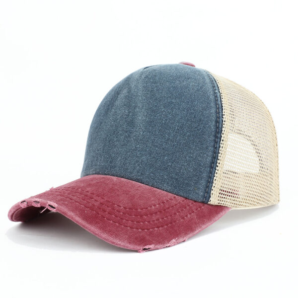 Wholesale Trendy Washed Baseball Cap with Holes Curved Brim Mesh Women's Summer Sun Hat