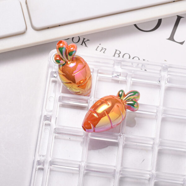 oly-1ca3b95a4300fb31d5a7f40cd99bb156 Wholesale UV Plated Acrylic Carrot Loose Beads DIY Phone Chain Bag Charm Craft Supply