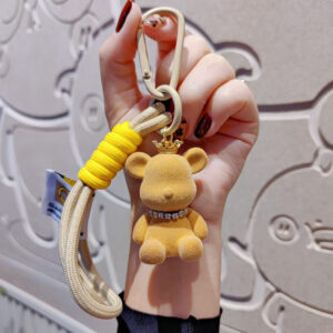 Flocked crown violent bear (set) - coffee color
