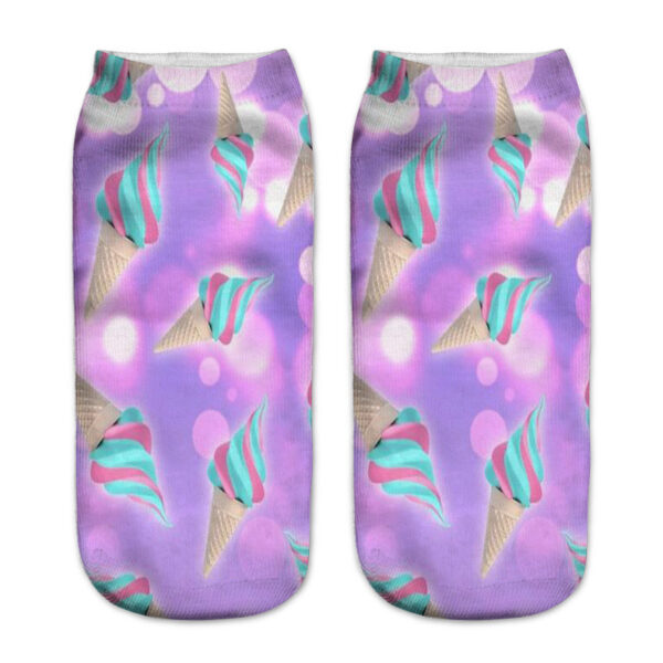 oly-1cd803daa4458703df90f35550bf10df Wholesale 3D Donut Print Socks Fun Cartoon Design Casual Short Barrel Socks Great Gift for Men and Women