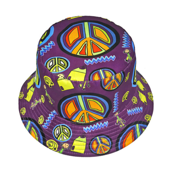 Wholesale Fashion Bucket Hat Peace Car Pattern Sun Protection Outdoor Casual Hat for Women