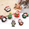 Wholesale Silicone Christmas Croc Shoe Charms Festive Elk Design Electroplated Finish DIY Jewelry Accessory for Gift or Boutique Resale