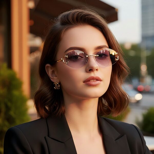oly-1d17b9f31f595cc4824b291d3d1cd867 Wholesale Trendy Frameless Sunglasses for Women UV400 Gold Frame Grey Lens Summer 2026 Fashion Accessory