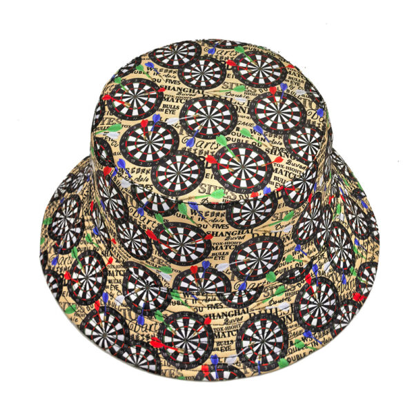 oly-1d27c871f88360d632925f9fe5d324d5 Wholesale Trendy Reversible Bucket Hat with Dart Board Print Sun Protection Unisex Fashion Accessory