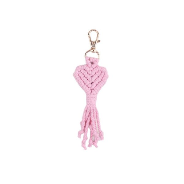 oly-1d33bb165e3606ac56313d6fea353e03 Wholesale Bohemian Heart Tassel Silicone Bag Charm Keychain in Pink, Resale Accessory