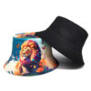 Wholesale Lion Print Double Sided Fisherman Hat Sunscreen Cap for Women Outdoor Travel Fashion Accessory