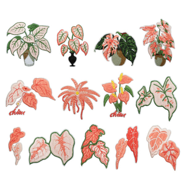 oly-1d421e1362949b44461951e570086877 Wholesale Stylish Red Leaf Embroidery Patches Polyester Thread DIY Clothing Decoration Resale