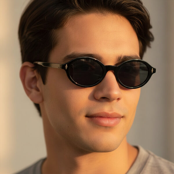 oly-1d6c05e51e7d78c51be965aba4e2f549 Wholesale Trendy Round Sunglasses Black Frame Gray Lens UV400 Travel Fashion Accessory