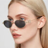 Wholesale Oval Frame Sunglasses Gold Tone Trendy Fashion Accessory Gift Boutique