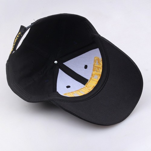 Wholesale Adjustable Black Cotton Baseball Cap with Embroidery Everyday Fashion Accessory